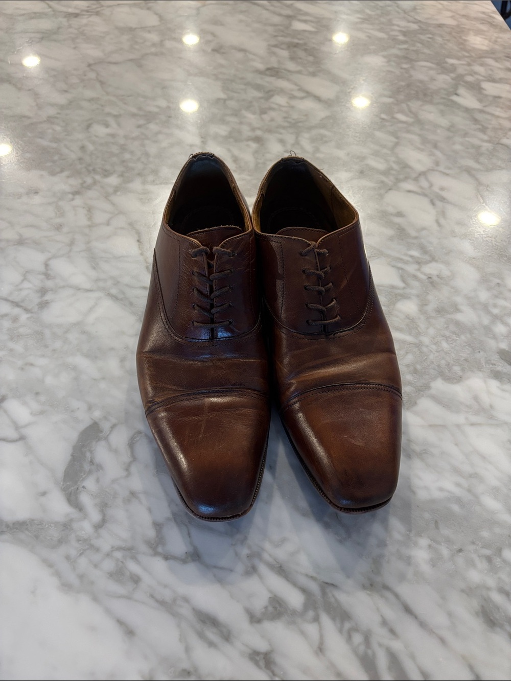 Florsheim Men's Brown Leather Cap-Toe Oxfords